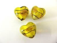 IMPEX TRIMITS DELUXE - HEART ROSE LAMP BEADS - YELLOW